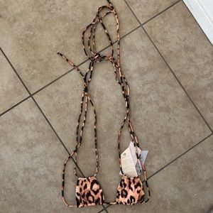 Hi Kini leopard string bikini top